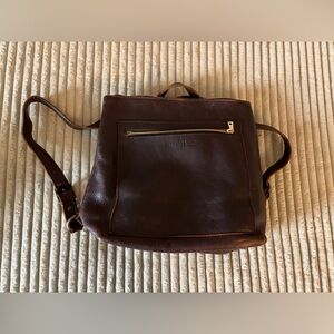 Portland Leather Dark Brown Leather Backpack